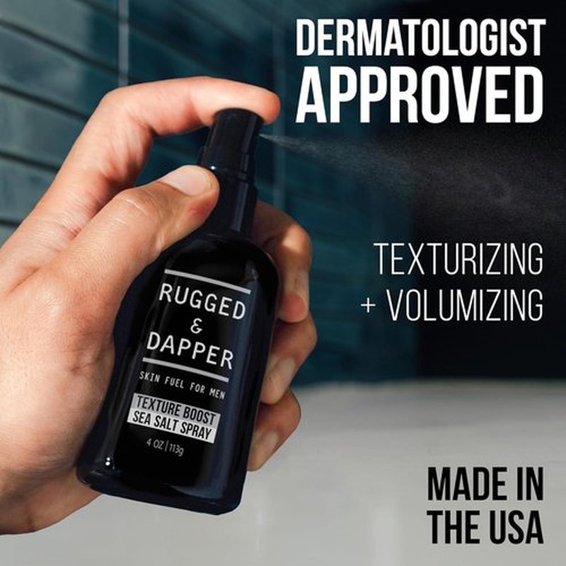 RUGGED & DAPPER Sea Salt Spray for Men - 4 oz | Adds Body & Fullness, Enhances Texture, Ocean Fresh Scent