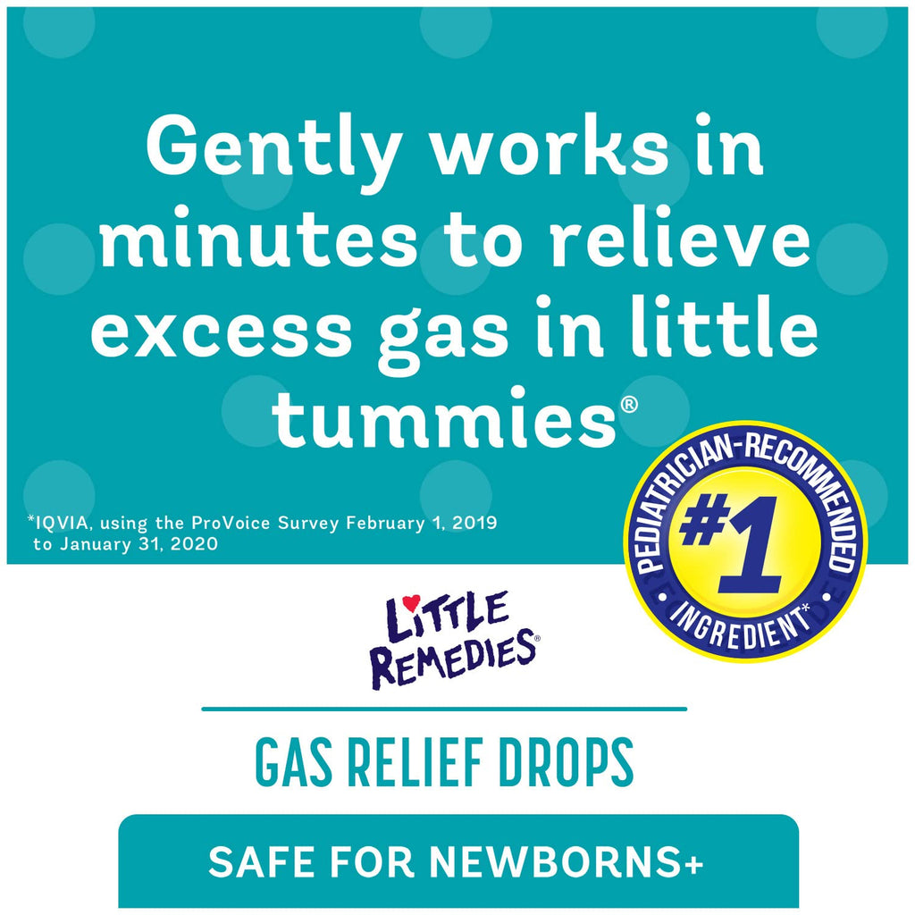 Little Remedies Newborn Gas Relief Drops, Relieves Discomfort From Gas, Baby Medicine with No Artificial Flavors or Dyes, Natural Berry Flavor, 1 Fl Oz