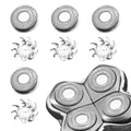 VRMETA 4 PCS Shaver Head Replacement Blades for Skull Pitbull Carver PRO 4 Electric Razor Replacement head