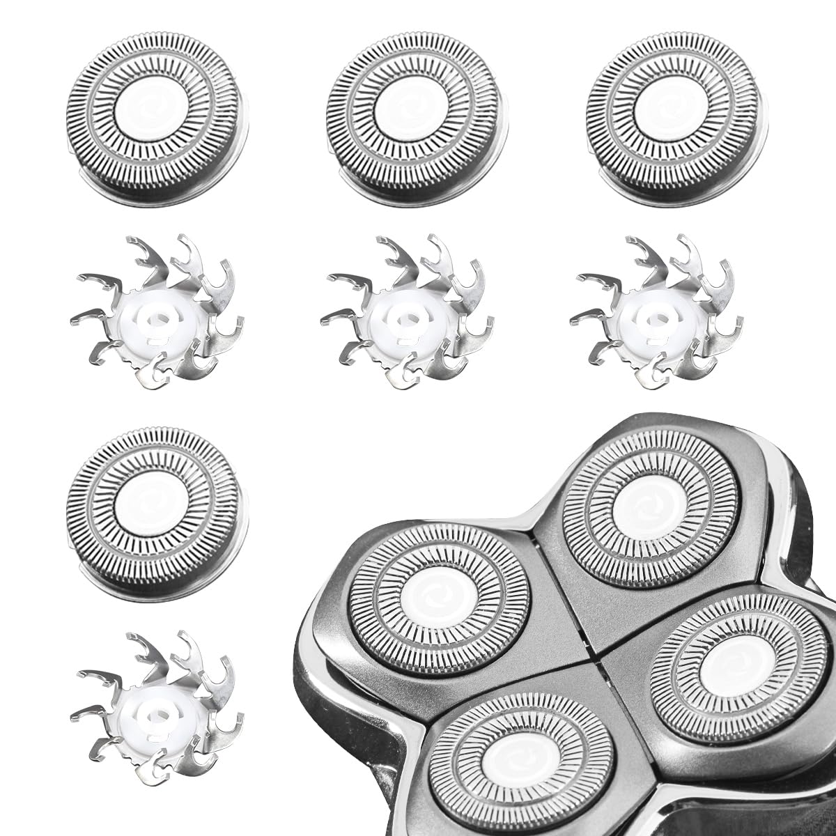 VRMETA 4 PCS Shaver Head Replacement Blades for Skull Pitbull Carver PRO 4 Electric Razor Replacement head