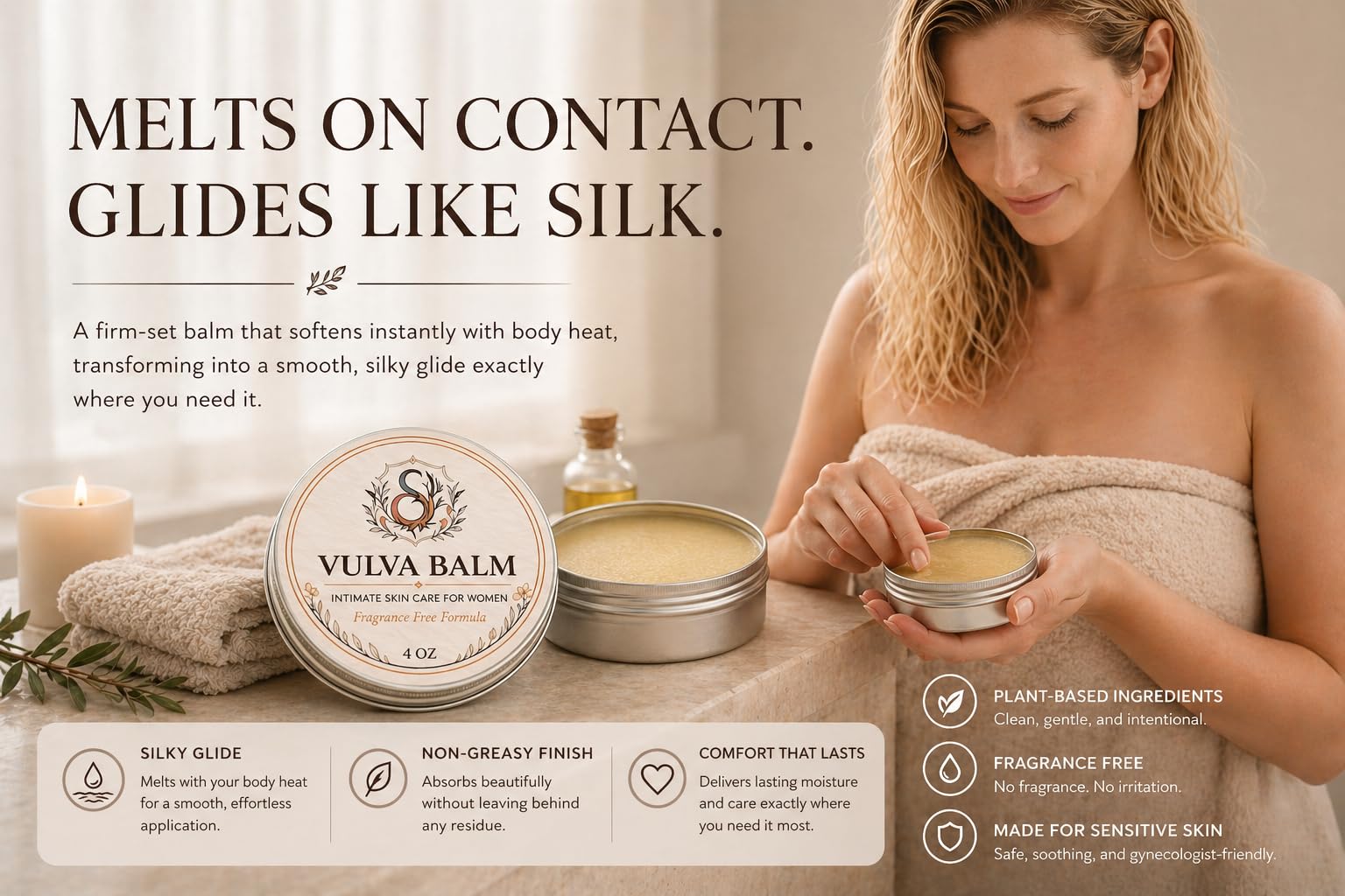 Sky and Oak Vulva Balm for Women – Premium Intimate Skin Care, Fragrance Free Vaginal Moisturizer, Soothes Dryness, Itching & Irritation, 4 oz