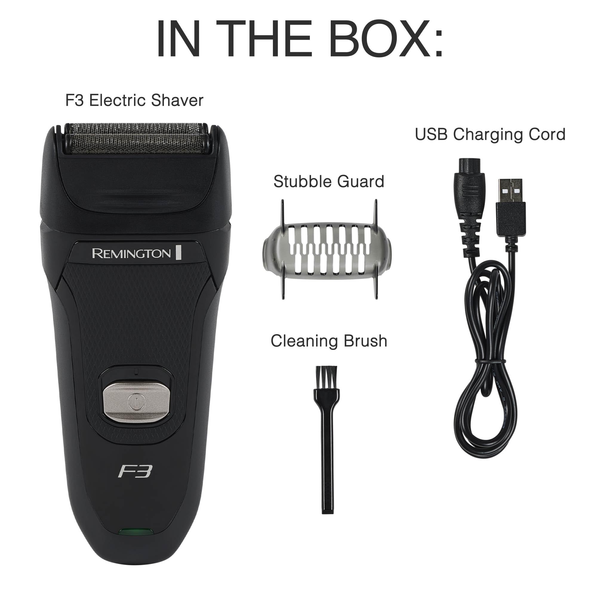 Remington F3 Style Series Foil Shaver for Men, Flexing Blades for Close and Comfortable Shave, Cordless Electric Rechargeable Razor.