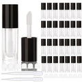 COSIDEA 30pcs Black Empty 6ml 0.2oz Lip Gloss Tubes with Big Doe Foot Wand，Round Lipgloss Containers，Concealer Tube Cosmetic Packing Container Bulk Wholesale