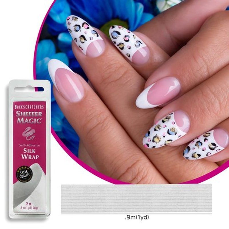 Backscratchers Sheeeer Magic Silk Wrap - Self Adhesive Manicure Nail Art Tool - DIY Nail Extension - 2 Count