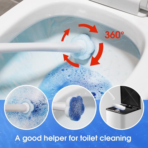 Topo Bear Toilet Bowl Brush - Disposable Cleaning System with 40 Refills | Easy Toilet Maintenance