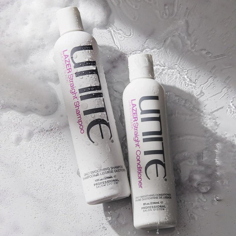 UNITE Hair - LAZER Straight Shampoo & Conditioner Set - Smooths, Softens & Controls Frizz - 10 Fl Oz & 8 Fl Oz