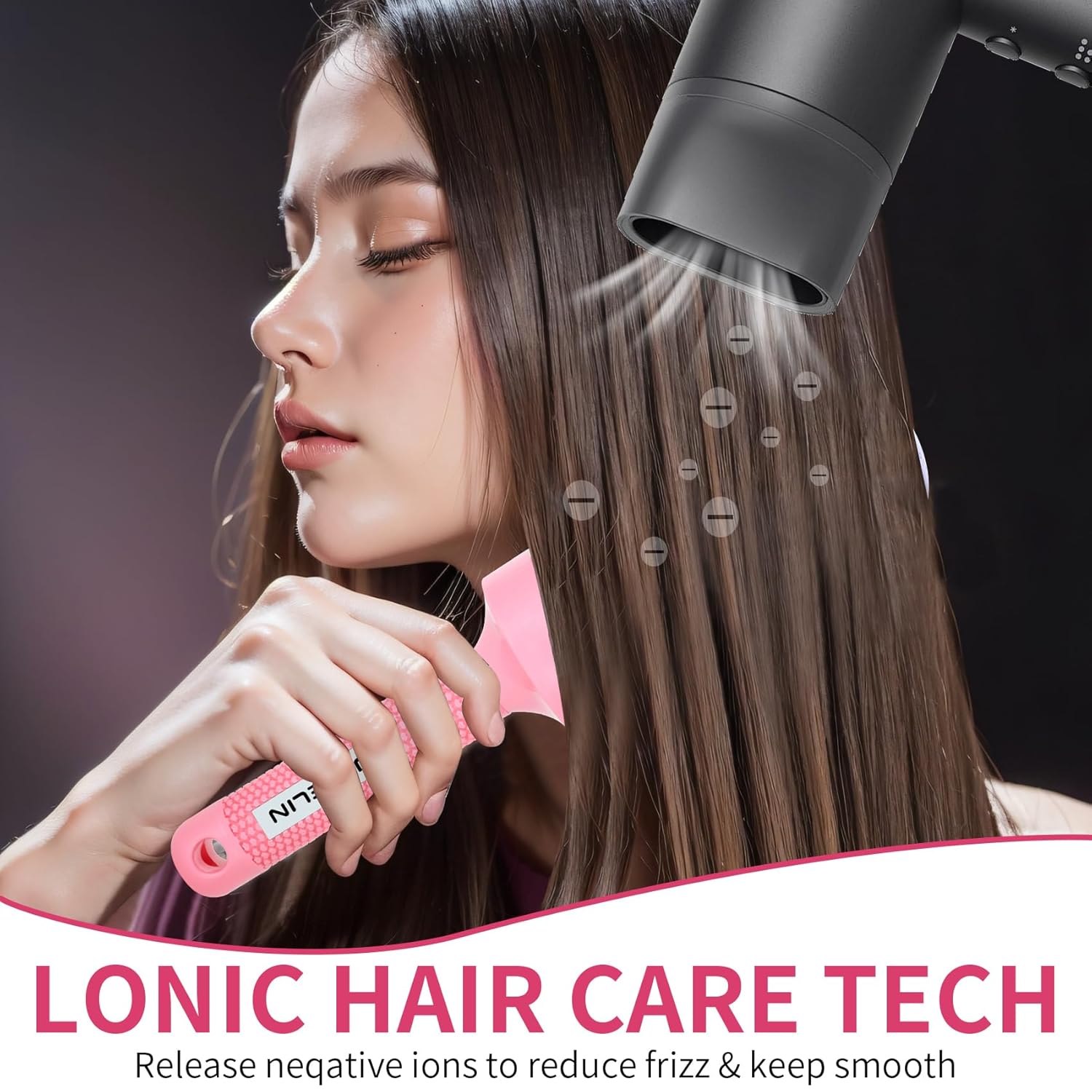 UREELIN Round Brush - 2.1 Inch Large Nano Thermal Ceramic & Ionic Hair Brush for Volumizing, Curling & Shine