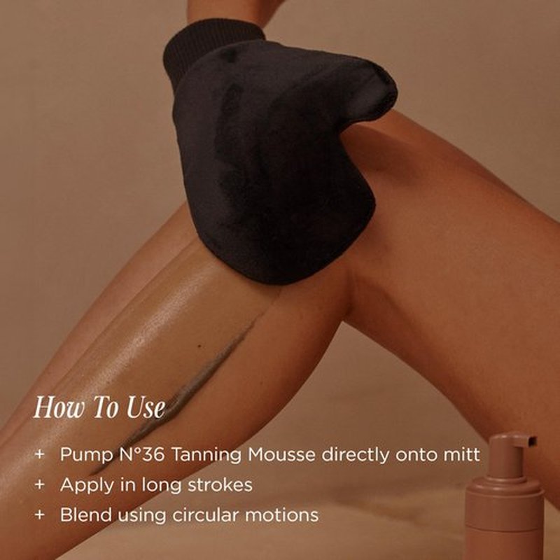 + Lux Unfiltered Self Tanning Mitt - Microfiber Self Tanning Glove with Ribbed Wristband - Reusable Tan Mitt Applicator for Lotion or Mousse - Vegan & Cruelty Free