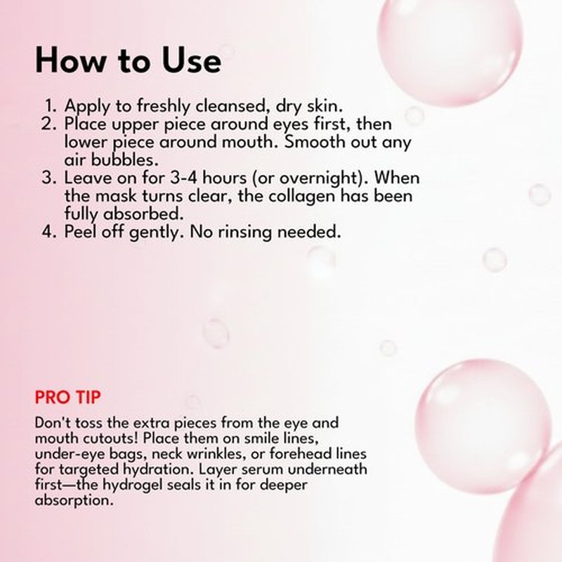 Epielle Deep Hydration BioCollagen Mask 3 Count, Overnight Hydrogel Facial Mask with 500DA Ultra-Low Molecular Collagen, Hyaluronic Acid & Galactomyces Ferment Filtrate, Korean Skin Care