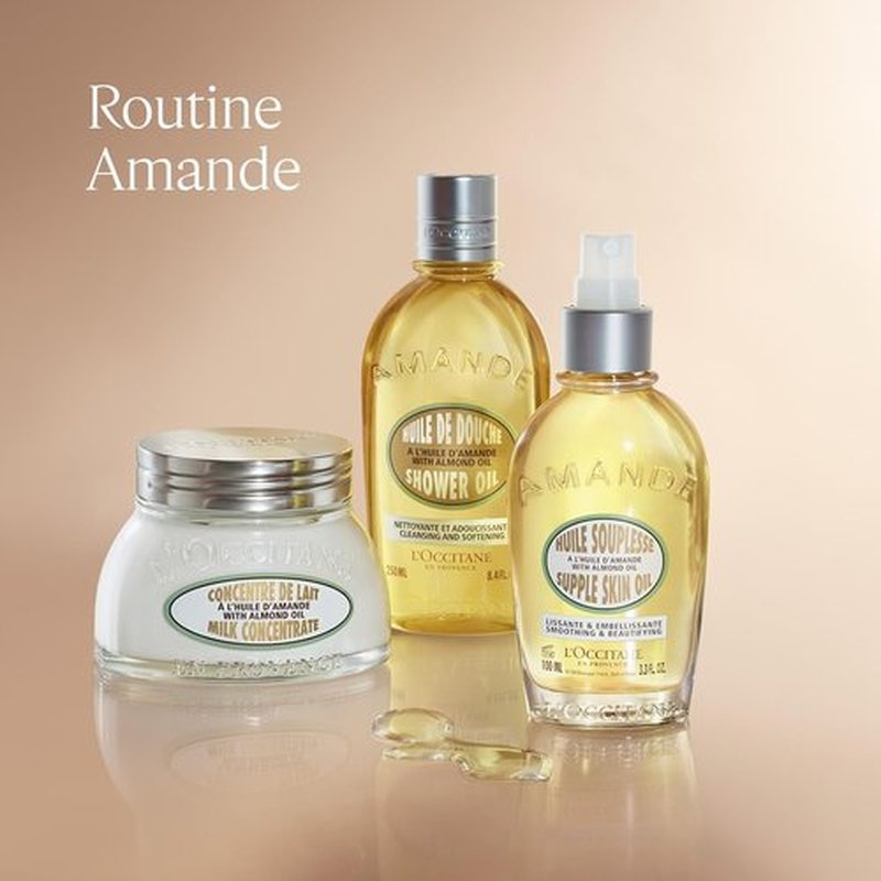 L'OCCITANE Almond Shower Oil - Cleansing & Softening Body Wash | Nourishing Milky Lather, 8.4 Fl Oz