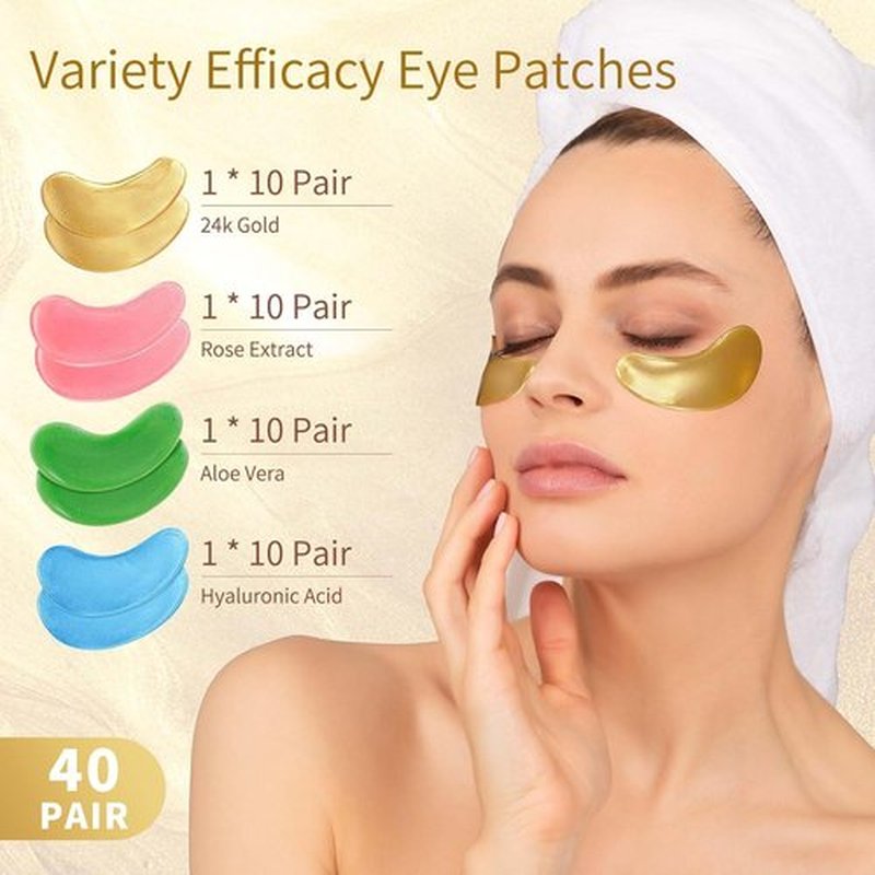 Regine Switzerland Under Eye Patches - 40 Pairs of Gold Infused Eye Masks for Dark Circles & Puffiness