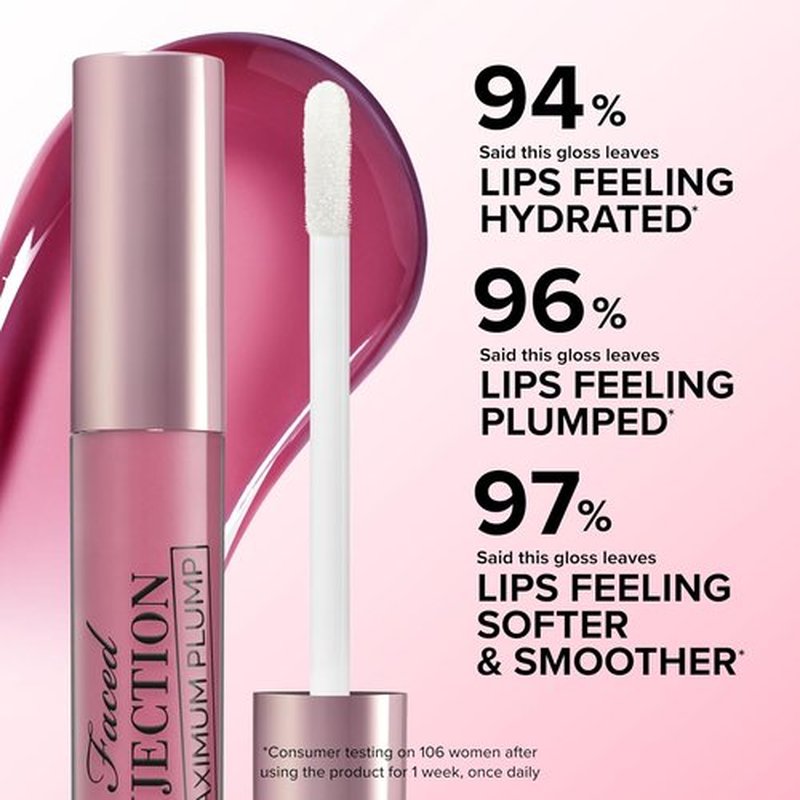 Too Faced Lip Injection Maximum Plump - Extra Strength Lip Plumper Gloss | Hydrating & Volumizing, 0.14 Fl Oz