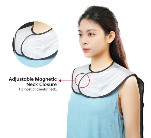 PERFEHAIR Hair Cutting Collar Tool, Salon Hairdressing Hair Dye Cape with Angular & Straight Cutting Guidelines, Waterproof