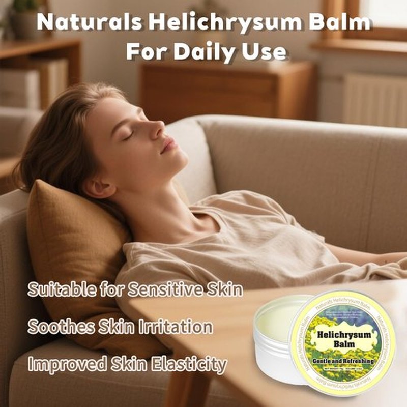 ruifengsheng Helichrysum Balm - 2.5oz, Helichrysum Gymnocephalum, Shea Butter, Beeswax, Almond Oil, Ultra-Moisturizing, Skin Healing, Full Body Hydration, Multipurpose Salve