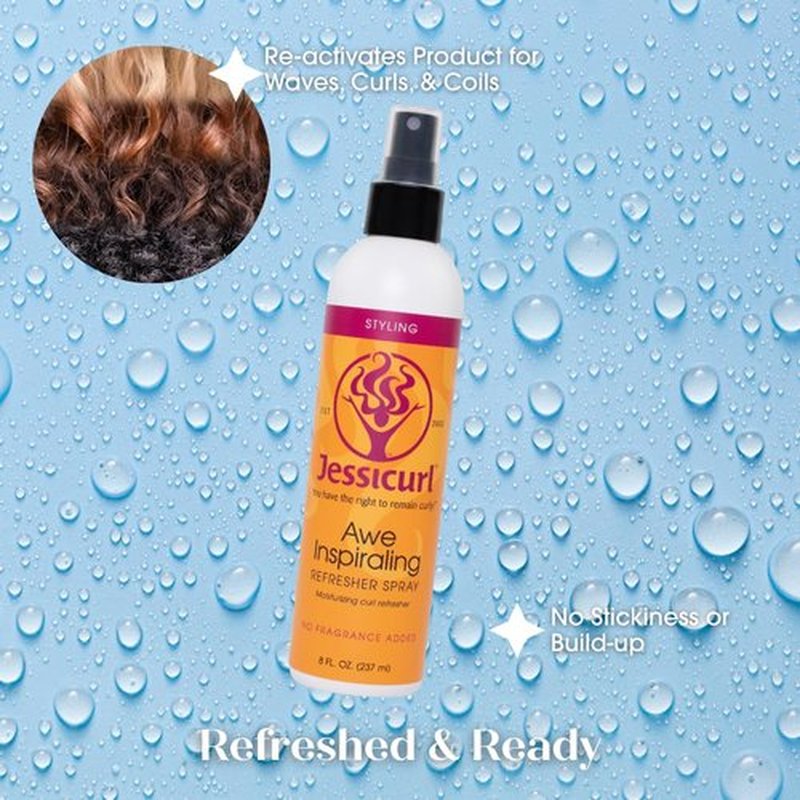 Jessicurl Awe Inspiraling Spray - Island Fantasy | 8 Fl Oz Moisturizing Curl Refresher for Curly Hair