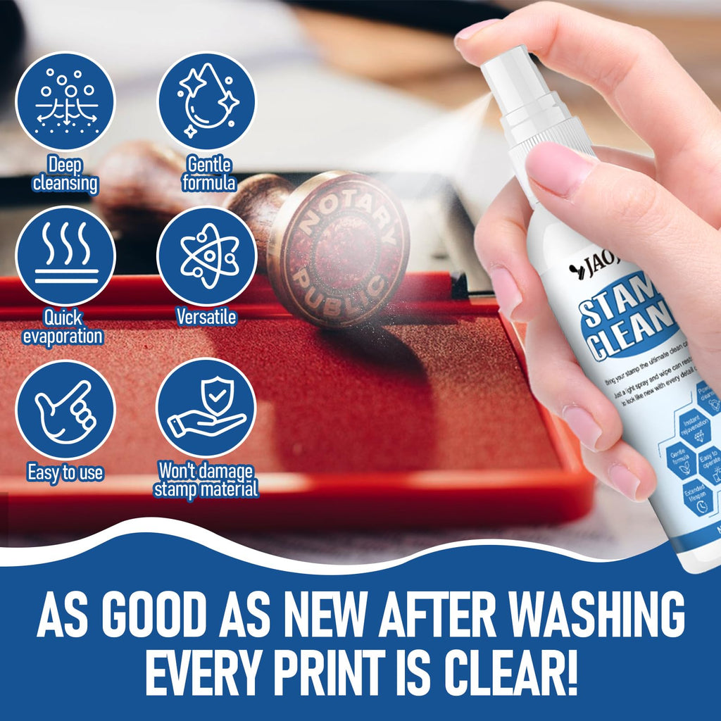 JAOJAO Professional Stamp Cleaner Kit - 4.4oz Deep Cleaning Solution