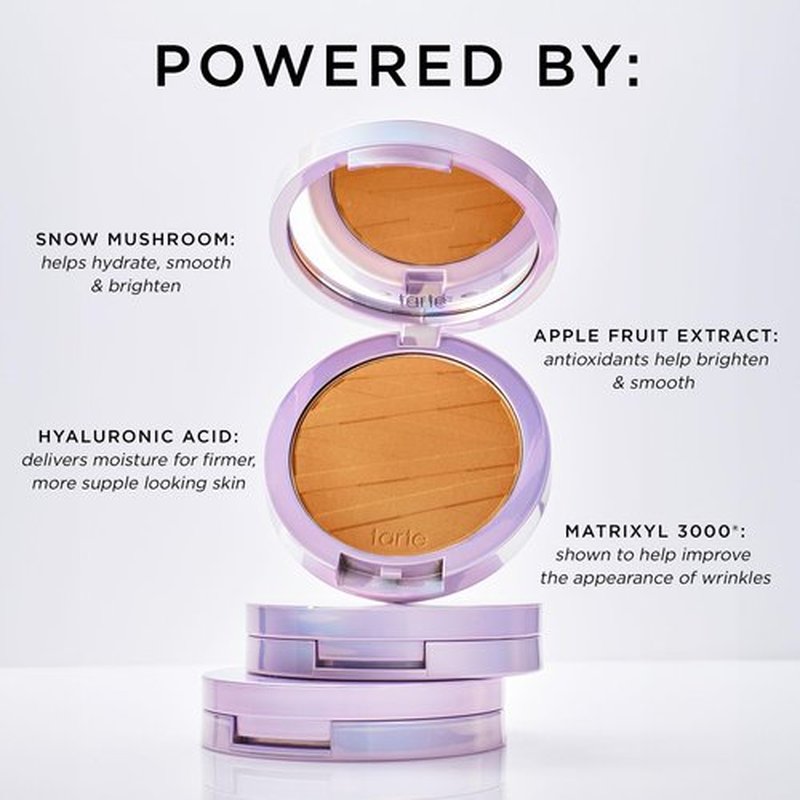 tarte face tape pressed powder – Medium-Coverage Waterproof Powder, Hyaluronic Acid & Peptides to Smooth & Set Makeup, Lightweight, Vegan & Cruelty-Free, full size, 22N light neutral