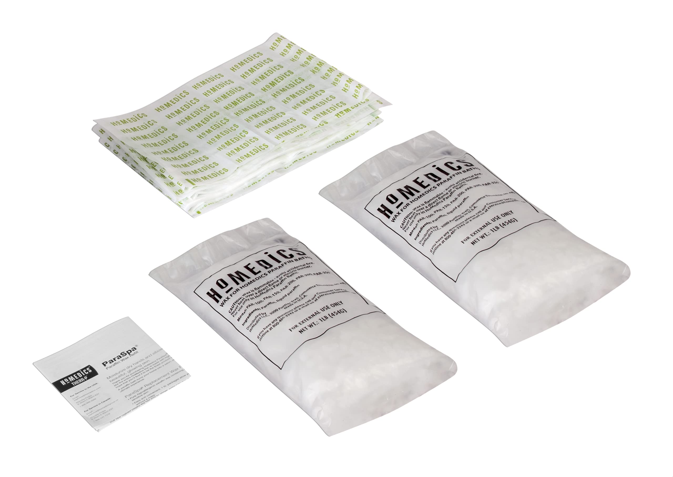 Homedics Paraffin Wax Refill for Paraffin Bath, 2 lb Unscented & Fragrance-Free Wax for Hands & Feet, Moisturizing Spa Treatment, No Dyes