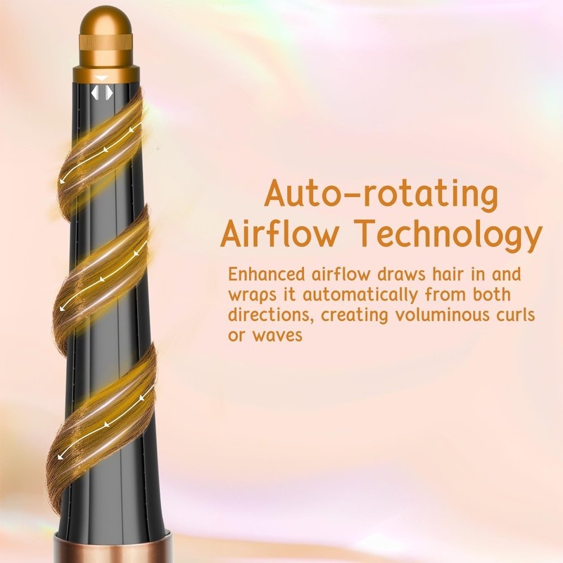 ZEPHBLOW Hair Long Conical Barrel for Dyson Airwrap, 0.78-1.4Inch/ 20-36mm Conical Long Curling Barrels Compatible with Airwrap HS01/05, Self-Curling Hair Roller Curlers Attachment, Gold