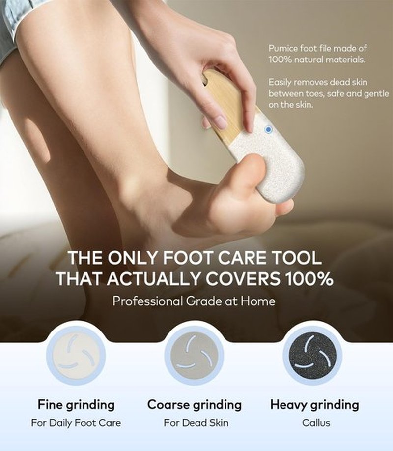 Rechargeable Electric Callus Remover for Feet with Vacuum, Pumice Stone Foot File for 100% Full Foot Care Coverage, 2-Speed & 3 Grinding Heads, Ideal Gift for Dead, Hard Cracked Dry Skin, Black