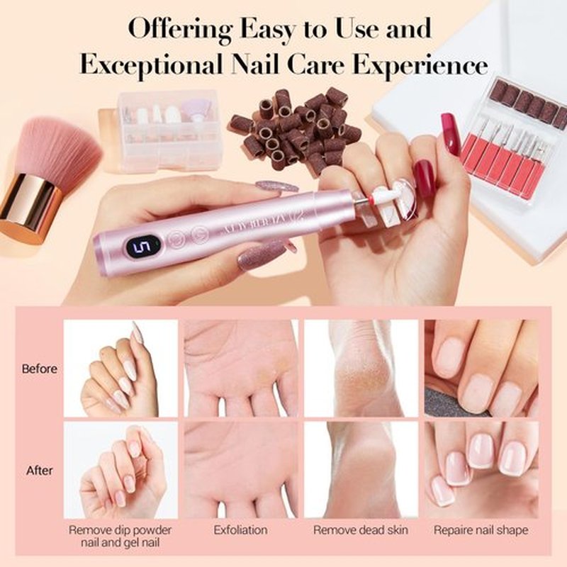 AZUREBEAUTY Dip Powder Nail Kit with Electric Nail Drill 24 Colors Summer Bright Neon Yellow Orange Starter Kit with Dip Liquids Base Top Coat Activator Portable Manicure French Nail Art Essential Set