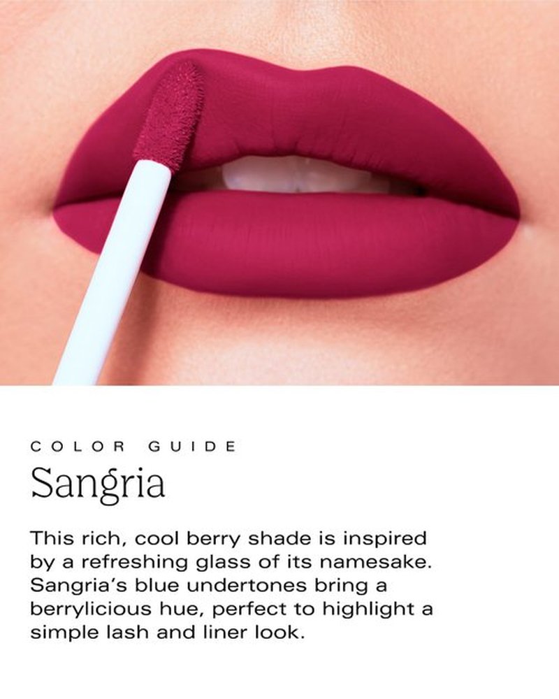 PDL Cosmetics Bold Aspirations Liquid Lipstick (Sangria) | Highly Pigmented Smooth Matte Finish | Berry Tone | Long Lasting, Non-Transfer, Hydrating Formula | Vegan | Cruelty-Free | .14 fl oz