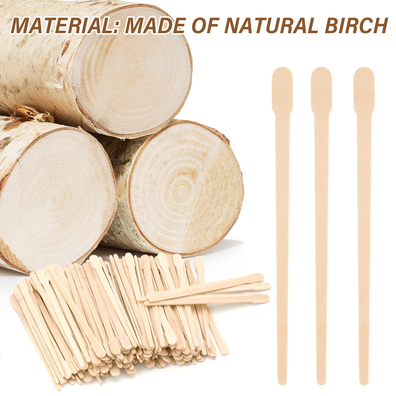 MMonDod Wooden Wax Spatulas, Small Eyebrow Removal Applicator Sticks Waxing
