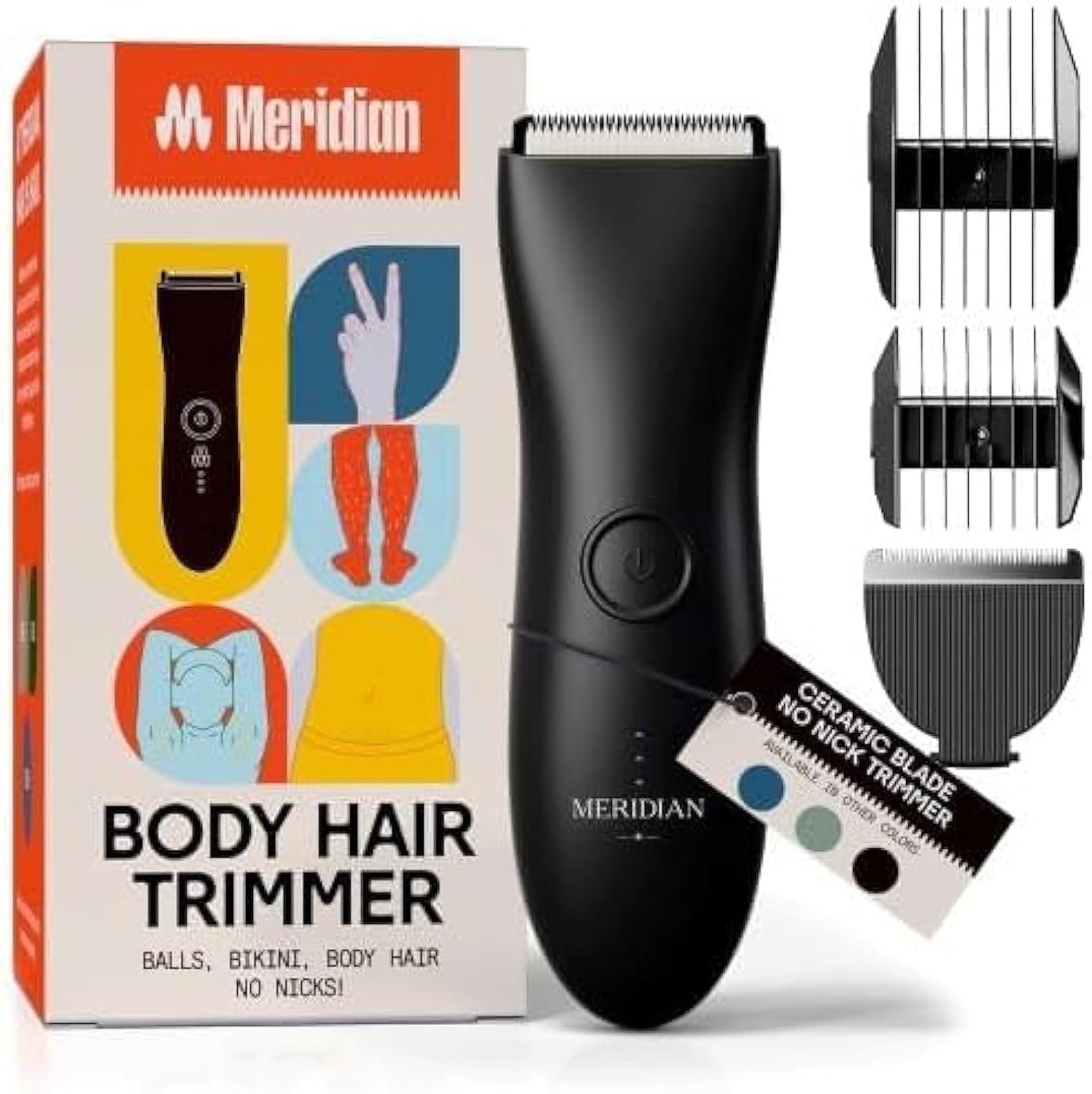 Meridian - The Starter Package - Electric Body & Pubic Hair Trimmer Set with 1 Replacement Blade