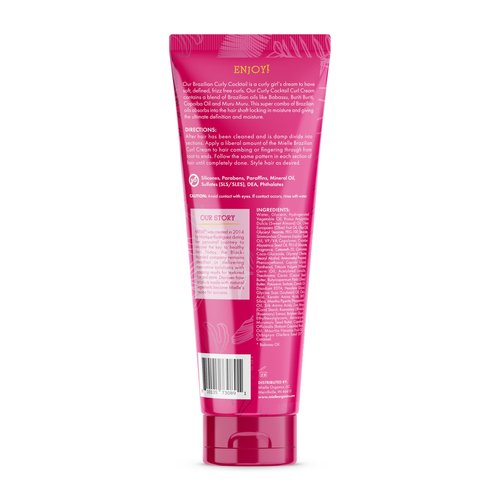 Mielle Organics Babassu & Mint Brazilian Curly Cocktail Curl Cream - Curl Defining, Hair Styling Cream for Textured Hair - Locks in Moisture, Boosts Definition & Softens Textured Hair (7.5 oz)