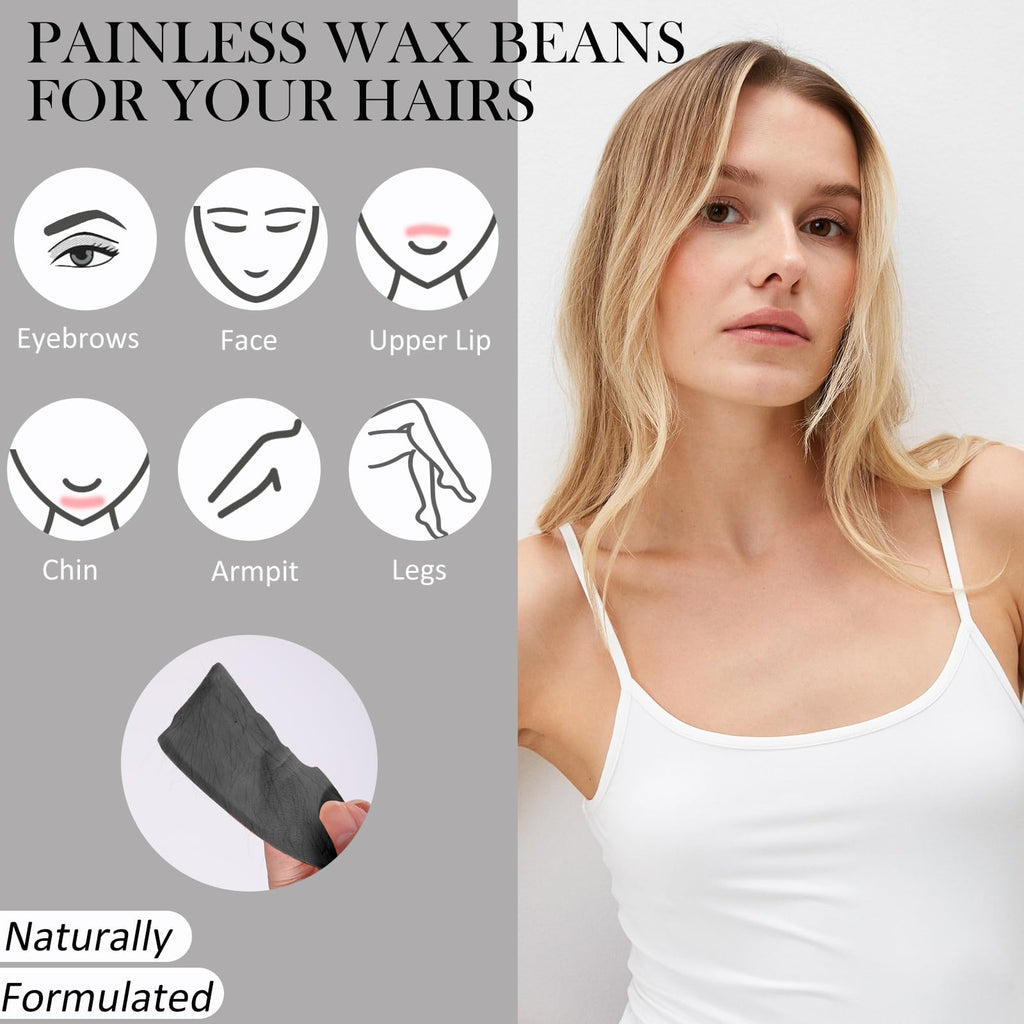 Wax Beads Bulk - 2.5lb Wax Beans Supplies for Esthetician - Professinal Painless Waxing for Face, Upper Lip, Bikini, Leg, Women Natural Melting Kit - Hypoallergenic Hard Wax Beads Bulk