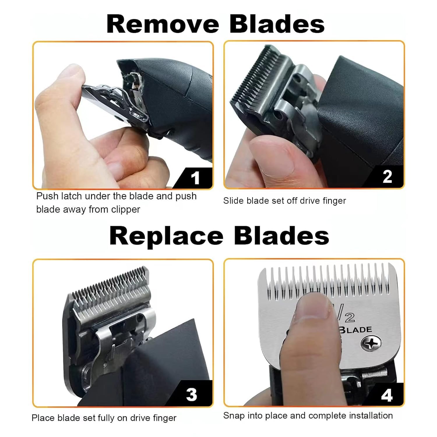 2# Replacement Ceramic Blades,Compatible with Oster Classic 76,Andis AGC