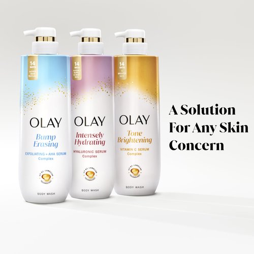Olay Body Wash for Women, Intensely Hydrating, Hyaluronic Acid Serum Complex, Renews Moisture, Free of Parabens & Phthalates, Vitamin B3 Lameller Technology, For All Skin Types, 26 fl oz (Pack of 2)