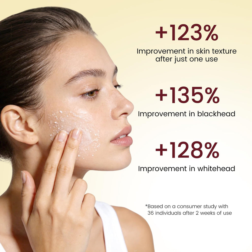 White Rice Face Exfoliator, Gentle Daily Exfoliating Ampoule with Fermented Rice Water & Vitamin C, Pore Cleansing & Hydrating Facial Treatment for Soft, Refreshed Skin, 2.03 fl oz