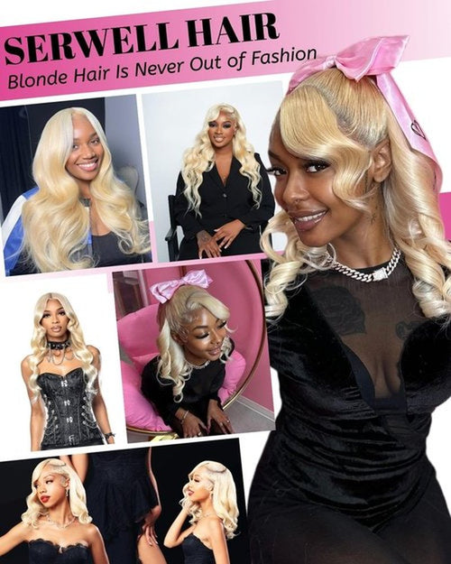 22 Inch 613 13x6 Lace Front Wig Human Hair Pre Plucked Blonde Wig Human Hair 200 Density Hd Lace Frontal Wigs Body Wave Lace Front Wigs Human Hair for Women True Length No Synthetics Longer Life