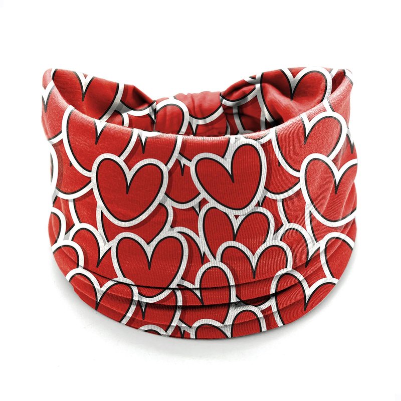winthrop 4 Pcs Valentine's Day Headbands for Women - Red Pink Heart Cute Love Hair Band, Stretchy Breathable Non-Slip Wide Headwrap for Holiday,Yoga, Running, Party, Costume Dress Up