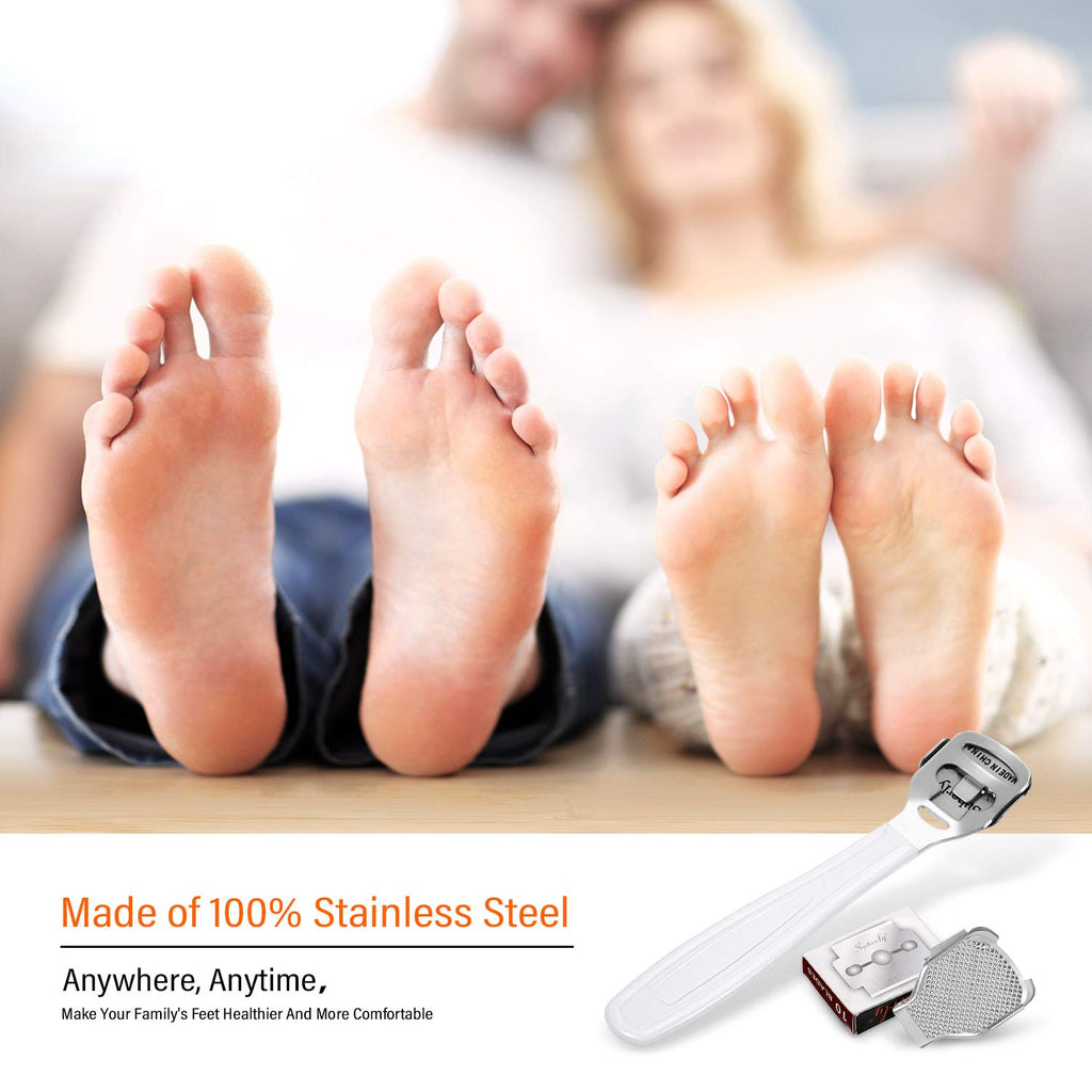 Callus Shaver Set, 50 Blades 1 Stainless Steel Shaver 1 Foot File, 52 Pcs