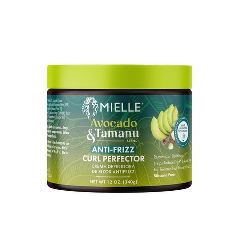 Mielle Organics Avocado & Tamanu Anti-Frizz Curl Cream for Textured Hair - Smoothing & Defining Cream to Lock In Moisture & Enhance Shine - Curly Hair Styling Products for Women & Men, 12oz