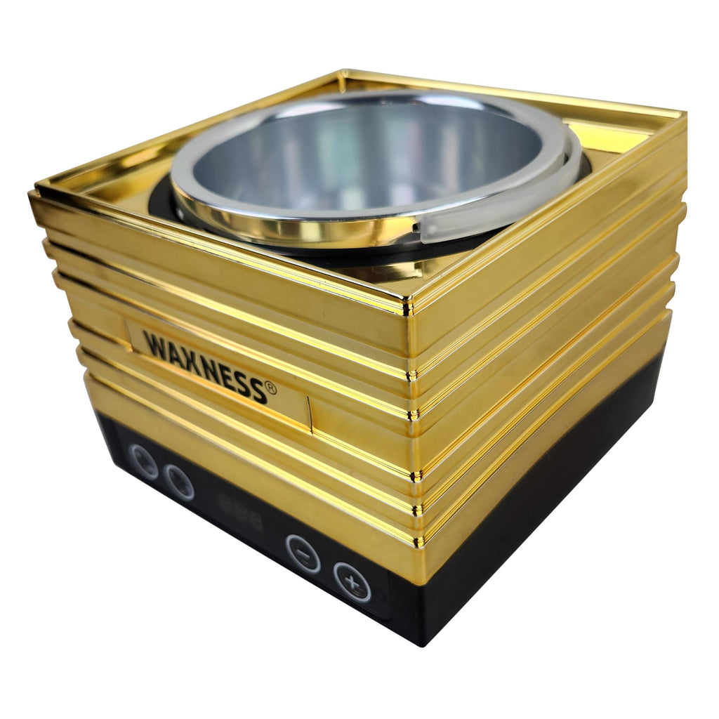 Waxness W-CUBE Digital Professional Wax Heater – Gold, 1 lb Capacity, Digital Temperature Control with Memory, 100W, for Professional Use