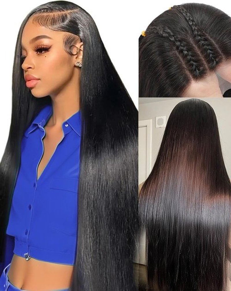 Sealusa 30 Inch 13x6 Lace Front Wigs Human Hair Real 100% Virgin Hair Can Last 6-9 Months Life Straight Human Hair Wig 200% Density Soft Silky Smooth HD Lace Frontal Wig Tangle-Free Natural Black
