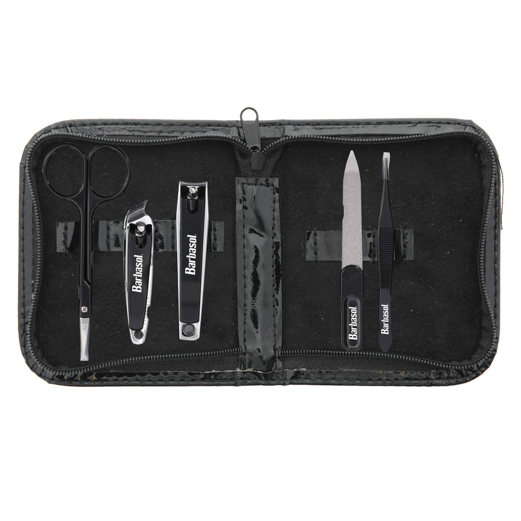 Barbasol CBG11001BLK 6-Piece Nail Grooming Set with Travel Case - Black