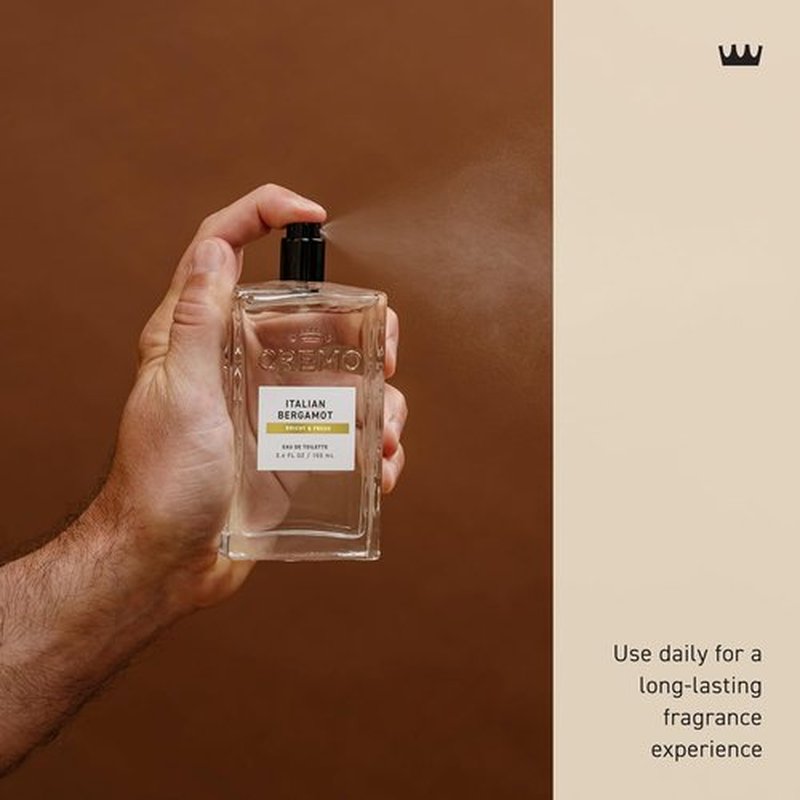 Cremo Cologne For Men - Italian Bergamot & Neroli Blossom Fragrance Spray | 3.4 Fl Oz Signature Scent