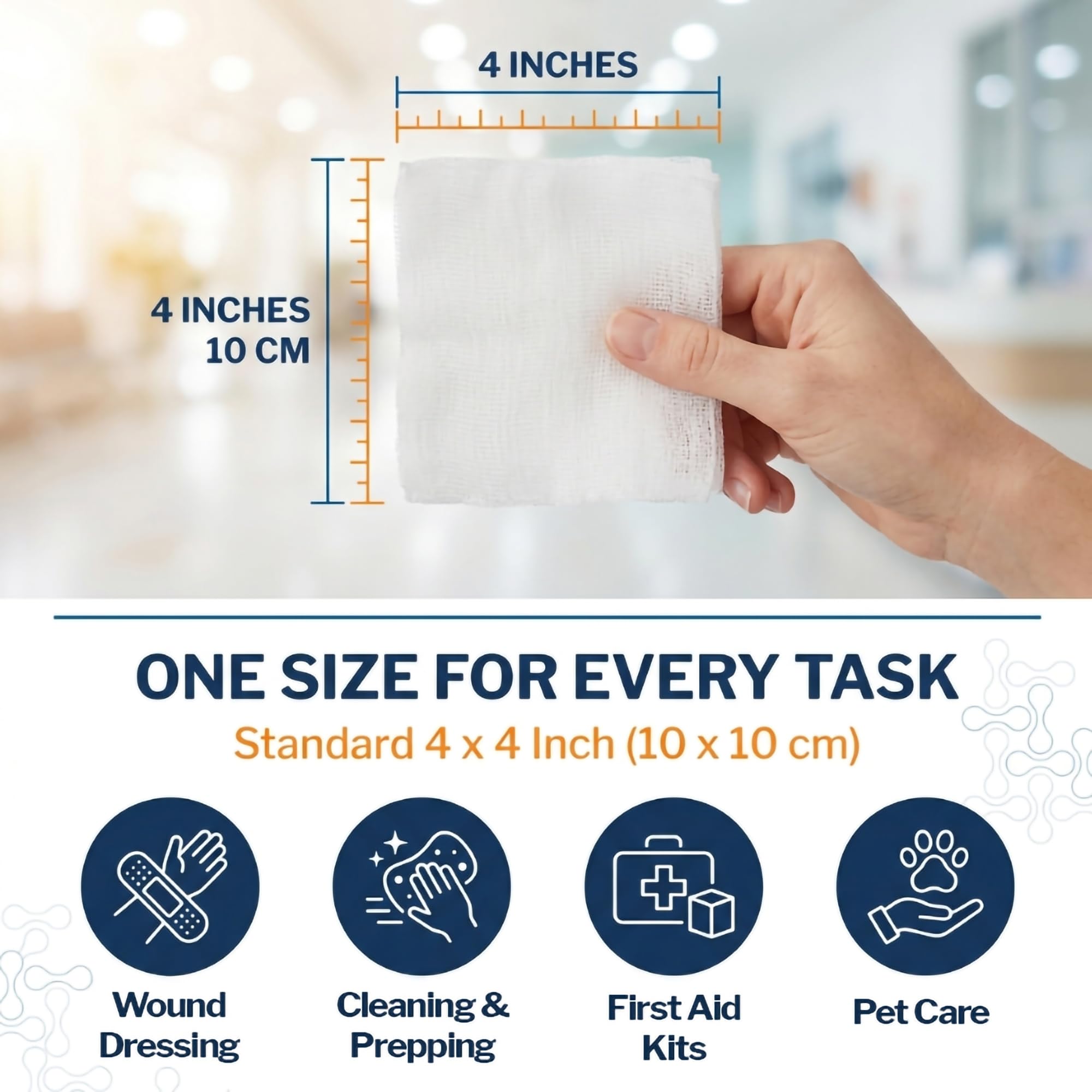 McKesson Non-Sterile Woven Gauze Pads 4x4 Inch [2000 Count] - 12-Ply 100% Cotton Breathable Woven Gauze Sponges for Wound Care & First Aid Medical Supplies