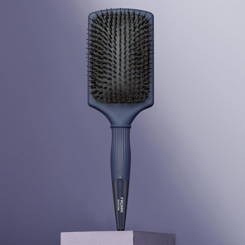 Fromm Professional Intuition Glosser Paddle Brush - Smooth & Glossy Boar Bristle in Navy | Detangles & Massages for Shiny Hair