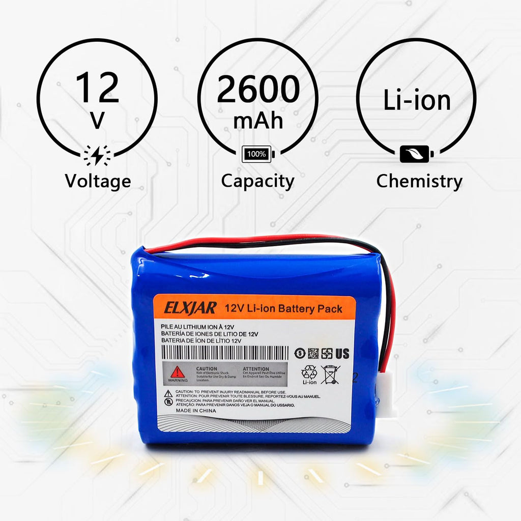 YUTSUJO (2-Pack) 11.1V 2600mAh Li-ion Battery Pack 18650 * 3 Cell with 2 Pin MTA-100 Connectors