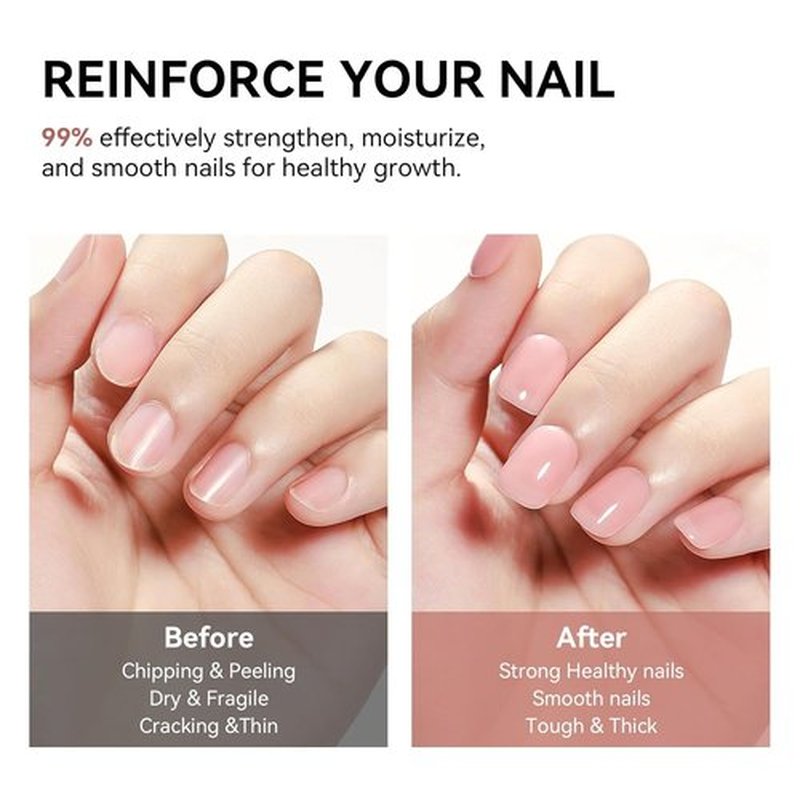 Skiennix Nail Strengthener - Quick Dry Hardener for Weak Nails | 12ML Nude Repair Polish