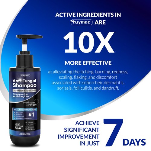 Tuymec Psoriasis Shampoo, Seborrheic Dermatitis Folliculitis Shampoo, Anti-Fungal and Anti-Dandruff for Men and Women 300ML.