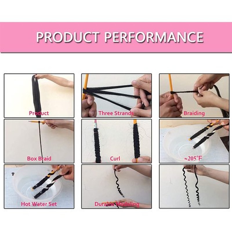 Liang Dian Pre-Stretched Braiding Hair 22 Inch 6 pcs Hot Water Setting Synthetic Hair Crochet Braiding Hair Extension (Mixed black/Dark Purple/Light Purple)