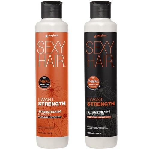 SexyHair I WANT STRENGTH Shampoo & Conditioner - 73% Less Breakage | Safe for Color-Treated Hair