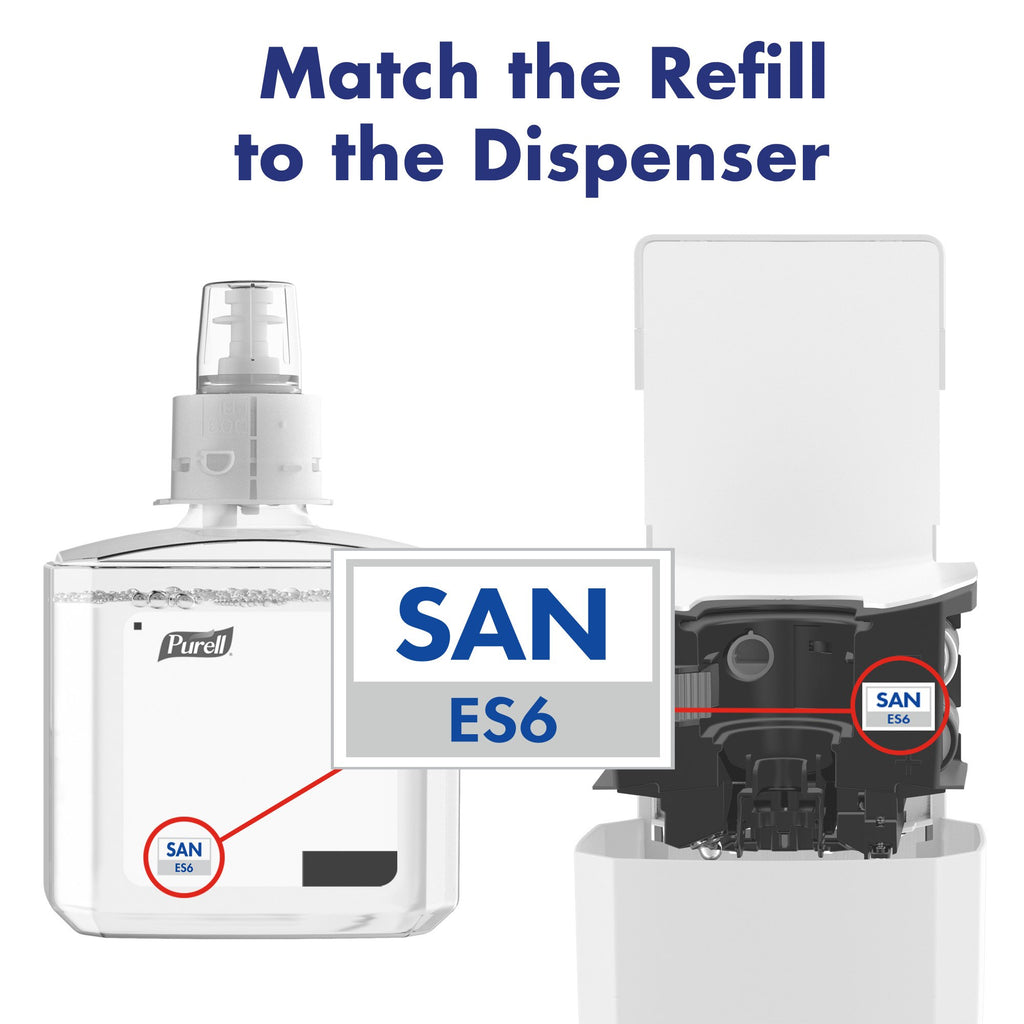 PURELL Advanced Hand Sanitizer Foam ES6 Starter Kit, 1-1200 mL Fragrance Free Sanitizer Foam Refill + 1 ES6 Graphite Automatic Sanitizer Dispenser (Pack of 1) - 6453-1G