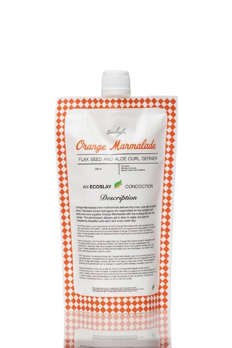 Ecoslay Orange Marmalade Curl Definer Gel - Long-Lasting Hold for Wavy, Curly & Kinky Hair - 8 oz